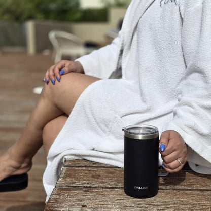 Stainless Steel 16 oz Vacuum Insulated Coffee Mug with Handle and Lid, Large Thermal Camping Coffee Mug Cup with Durable Sliding Lid for Men & Women, Keeps your Beverages Hot & Cold