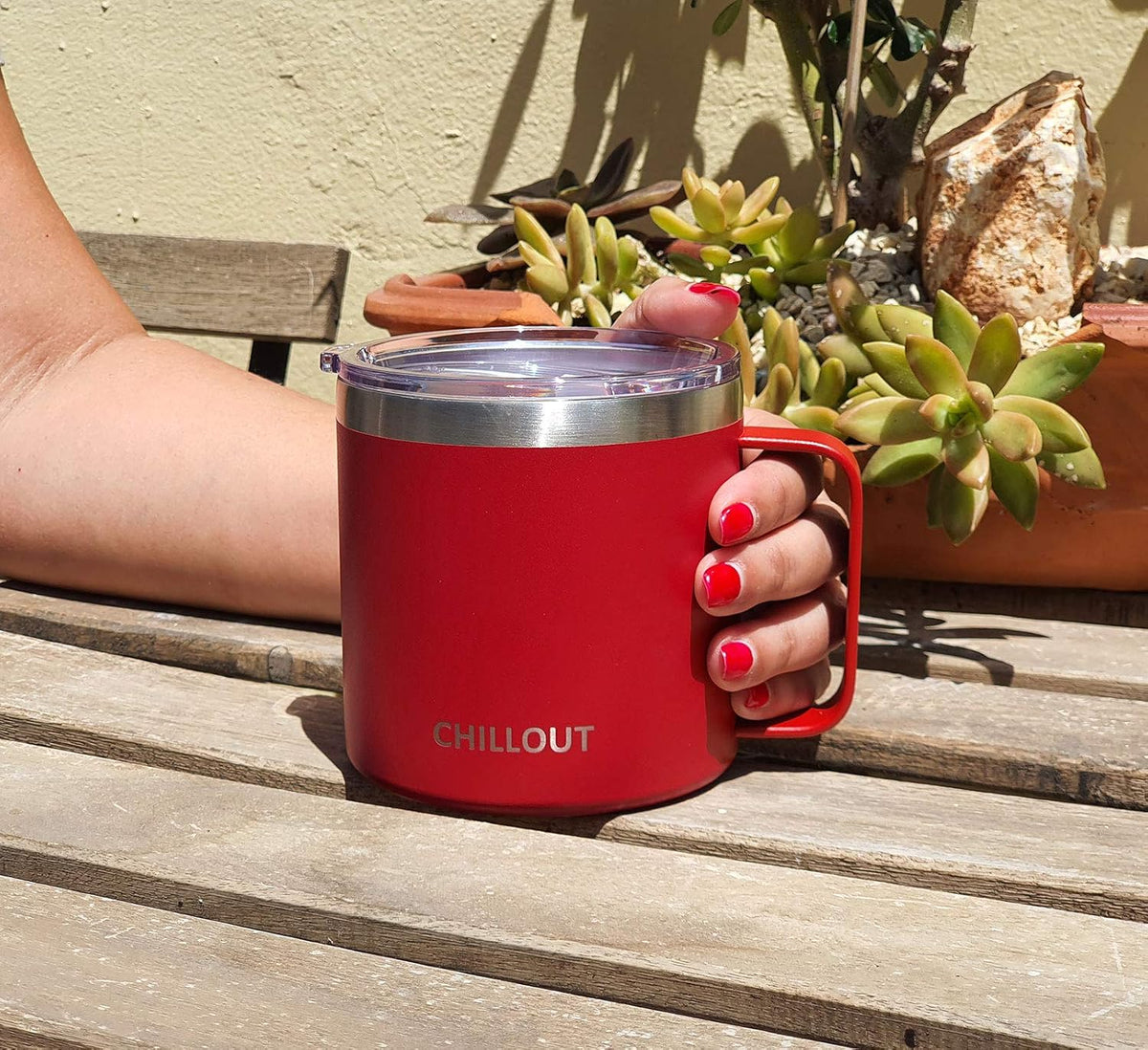 Stainless Steel 16 oz Vacuum Insulated Coffee Mug with Handle and Lid, Large Thermal Camping Coffee Mug Cup with Durable Sliding Lid for Men & Women, Keeps your Beverages Hot & Cold