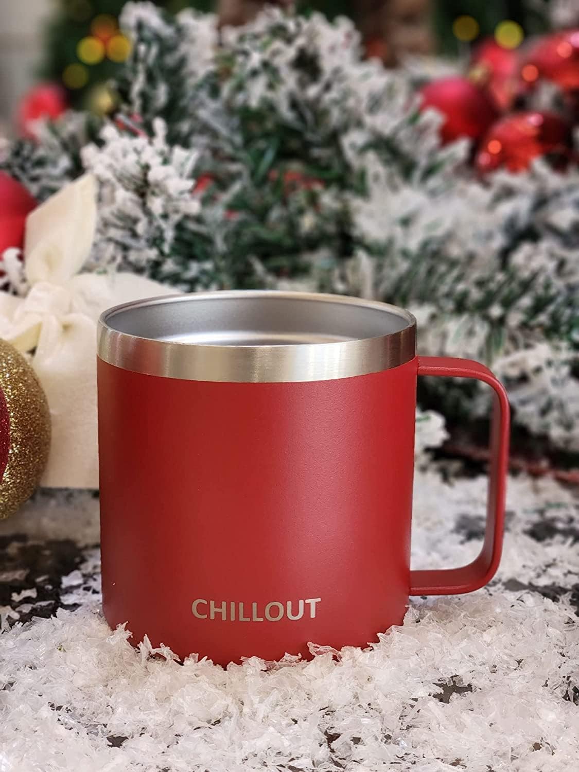Stainless Steel 16 oz Vacuum Insulated Coffee Mug with Handle and Lid, Large Thermal Camping Coffee Mug Cup with Durable Sliding Lid for Men & Women, Keeps your Beverages Hot & Cold