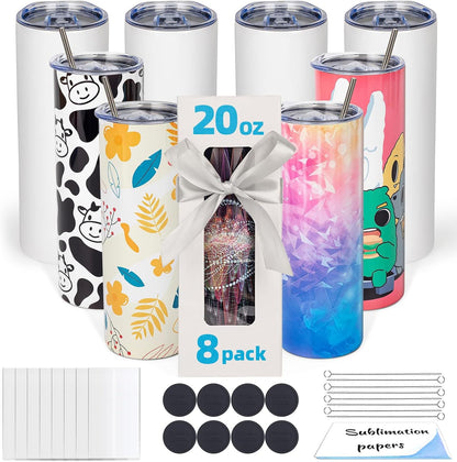 20oz Sublimation Tumbler Blanks Skinny Straight in Bulk