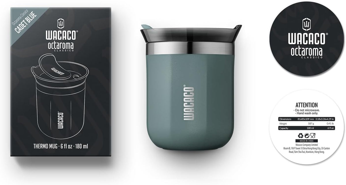 Octaroma Grande Vacuum Insulated Coffee Mug, 15 fl oz (435ml), Double-wall Stainless Steel Travel Tumbler With Drinking Lid, Dim Grey