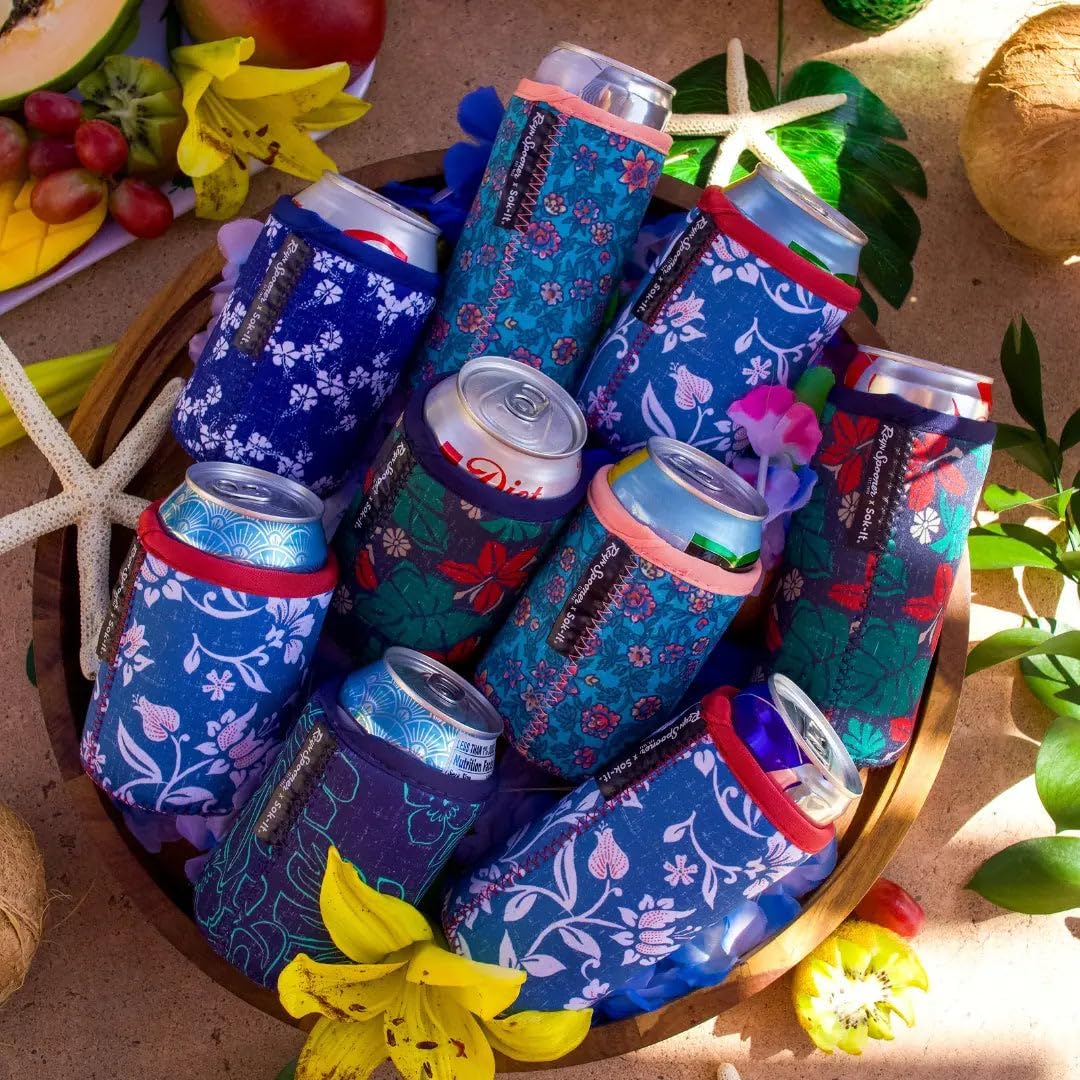 CanSok Sleeve for Beer & Soda Insulated Neoprene Cover (Ocean Oasis, 12oz Can Sleeve) - Colors C
