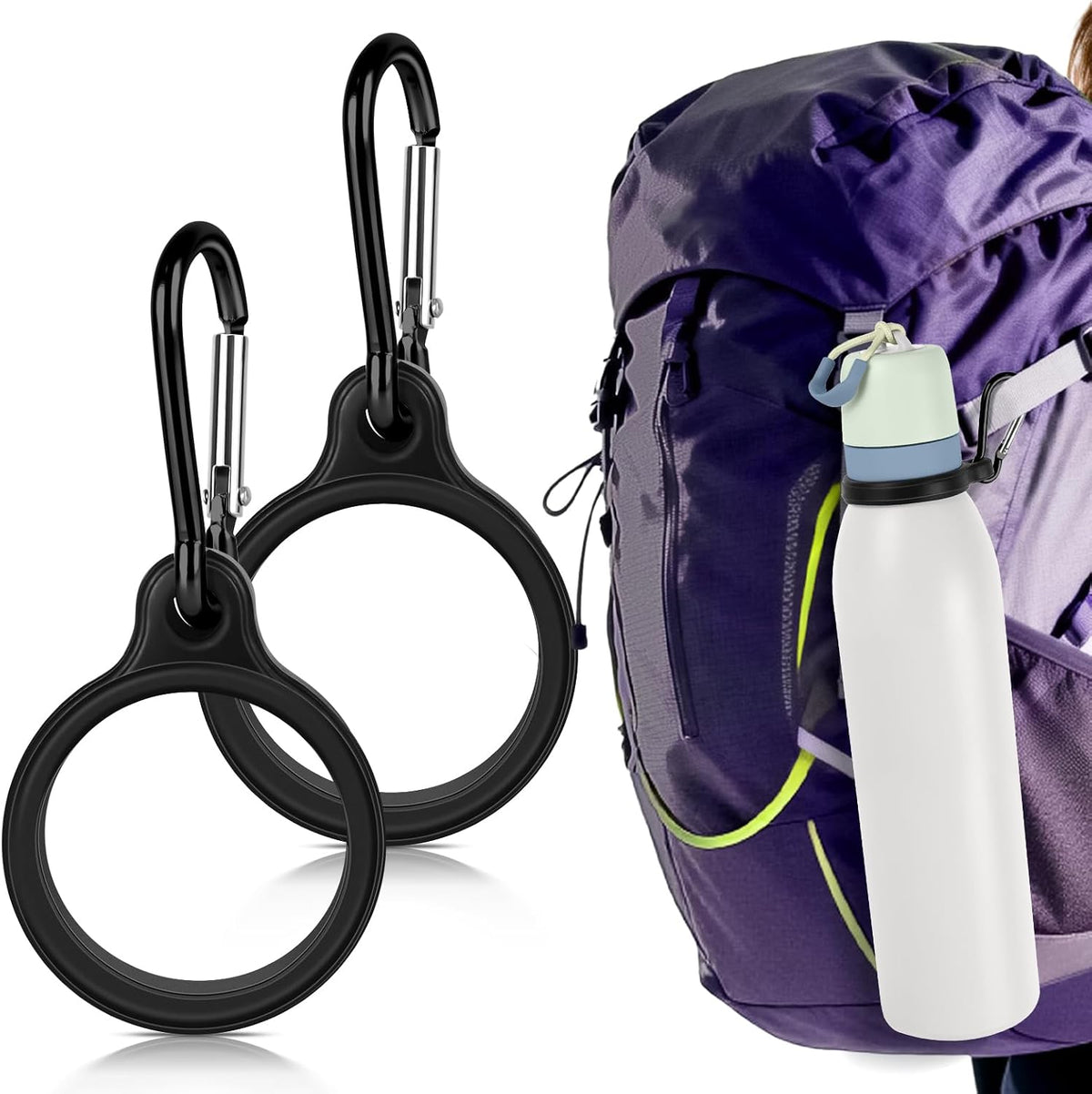 Water Bottle Clip with Carabiner for Owala Freesip Twist 18oz/24oz