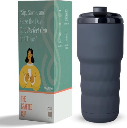 Insulated Coffee Mug 20 oz, Insulated Coffee Cups with Flip Lid, Stainless Steel Coffee Mugs Spill Proof, Double Wall Vacuum Tumblers, Reusable To Go Mug for Hot/Ice Coffee Tea (White)