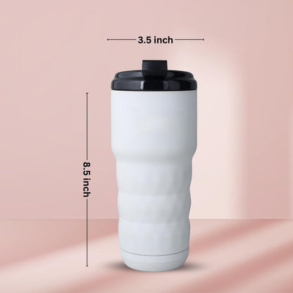 Insulated Coffee Mug 20 oz, Insulated Coffee Cups with Flip Lid, Stainless Steel Coffee Mugs Spill Proof, Double Wall Vacuum Tumblers, Reusable To Go Mug for Hot/Ice Coffee Tea (White)