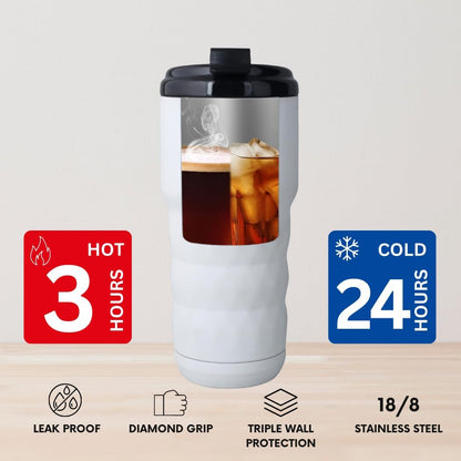 Insulated Coffee Mug 20 oz, Insulated Coffee Cups with Flip Lid, Stainless Steel Coffee Mugs Spill Proof, Double Wall Vacuum Tumblers, Reusable To Go Mug for Hot/Ice Coffee Tea (White)