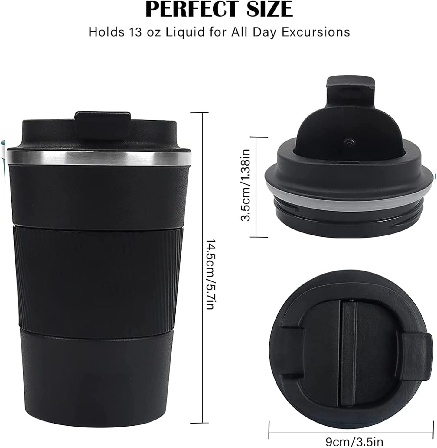 Coffee Mug 12oz - Insulated Travel Mug Spill Proof with Leakproof Lid Vacuum Stainless Steel Travel Coffee Mug Water Tumbler to GO, Reusable Coffee Cup for Men and Women for Hot & Cold Drinks
