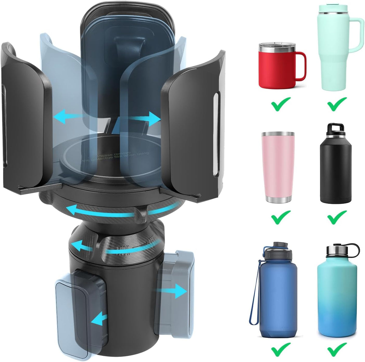 Car Cup Holder Expander, Hold 2.9" to 5.5" Large Bottles