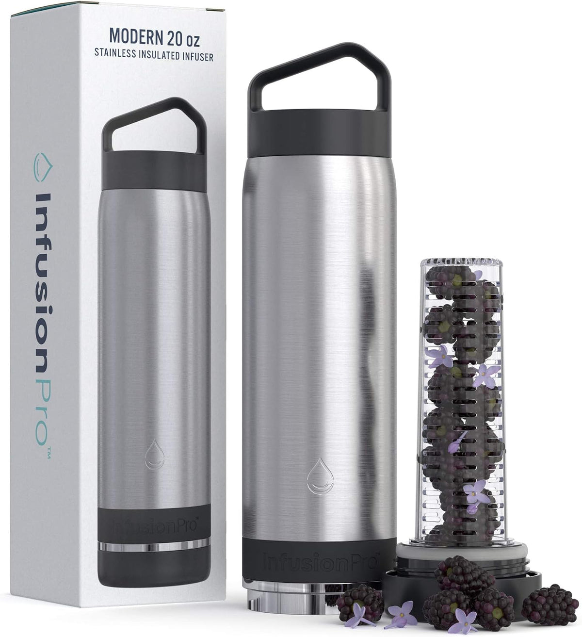 Fruit Infuser Water Bottle, 32 oz Stainless Steel