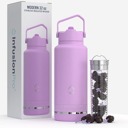 Fruit Infuser Water Bottle, 32 oz Stainless Steel