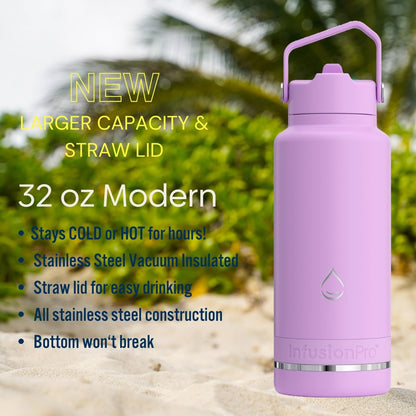 Fruit Infuser Water Bottle, 32 oz Stainless Steel