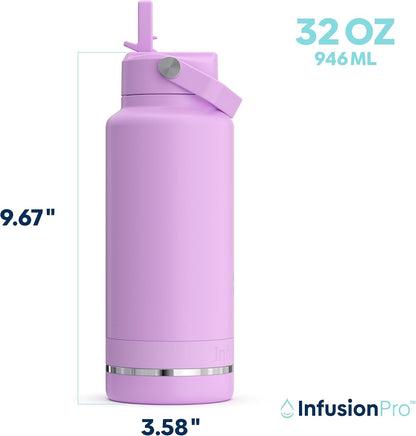 Fruit Infuser Water Bottle, 32 oz Stainless Steel