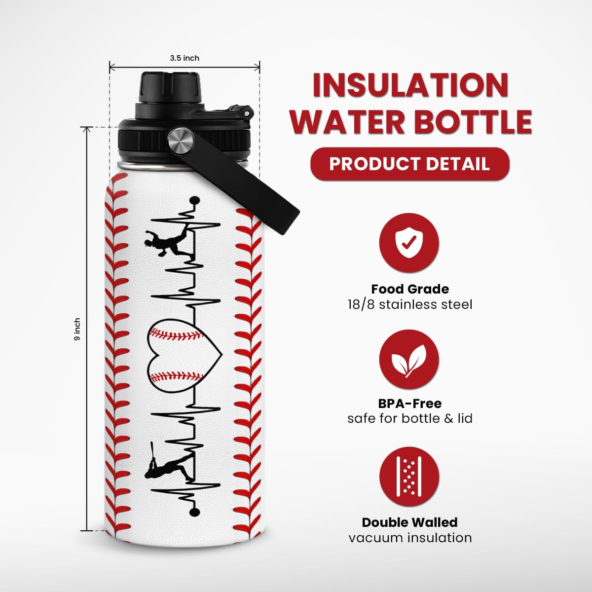 Gym Insulated Engraved Stainless Steel Water Bottle 32oz, Vacuum Chug Lid Travel Tumbler For Men Friends Dad Gymer Trainer, Gym Mode on, Birthday Christmas Father's Day