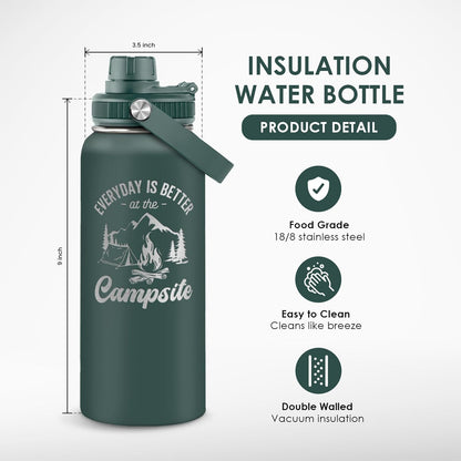 Gym Insulated Engraved Stainless Steel Water Bottle 32oz, Vacuum Chug Lid Travel Tumbler For Men Friends Dad Gymer Trainer, Gym Mode on, Birthday Christmas Father's Day