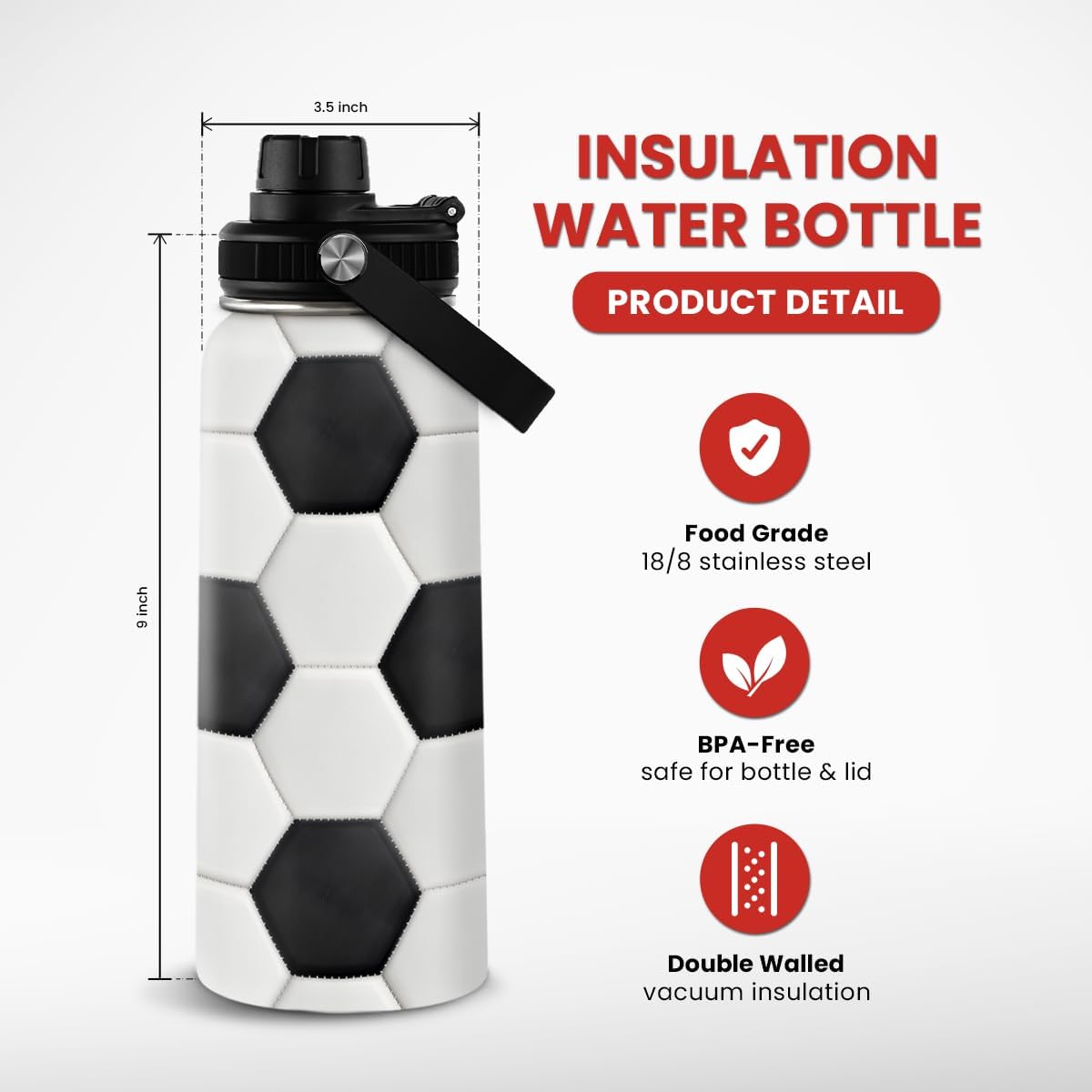 Gym Insulated Engraved Stainless Steel Water Bottle 32oz, Vacuum Chug Lid Travel Tumbler For Men Friends Dad Gymer Trainer, Gym Mode on, Birthday Christmas Father's Day