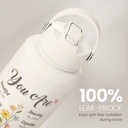 Pickleball Gift for Women, Water Bottle Stainless Steel 32oz with Lid & Straw, Sport Insulated Bottles Gifts for Girls Friends Teens Birthday Christmas - Colors B
