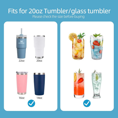 40 oz Stainless Metal Straws for 40 oz Stanley Tumbler, 6Pcs Reusable Straight Long Steel Straws with 12 Silicone Tips and 2 Straw Cleaning Brushes (6Color1, 40oz)