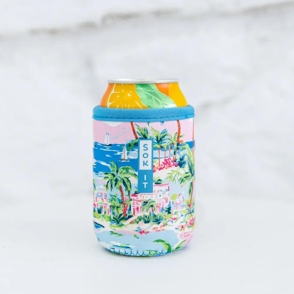 CanSok Sleeve for Beer & Soda Insulated Neoprene Cover (Ocean Oasis, 12oz Can Sleeve) - Colors A