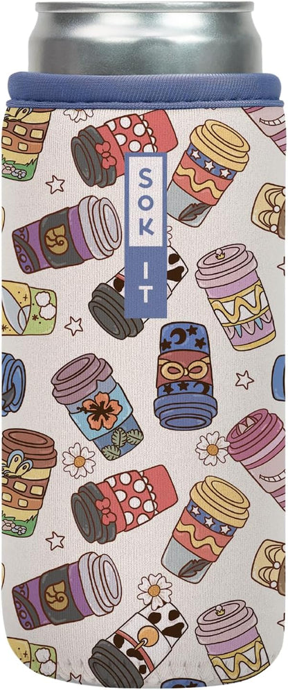 CanSok Sleeve for Beer & Soda Insulated Neoprene Cover (Ocean Oasis, 12oz Can Sleeve) - Colors A