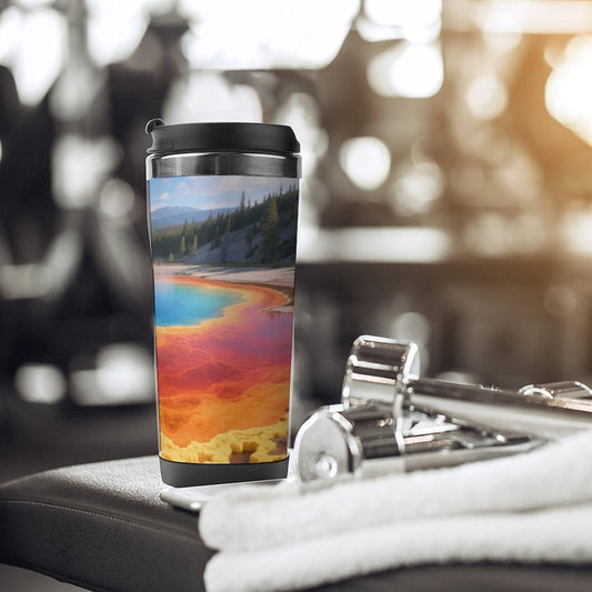 Travel Mug Sea Grand Prismatic Springs Coffee Cup Reusable Insulated Tumbler with Lid Travel Coffee Mug Stainless Steel Insulated Coffee Tumbler for Coffee Tea And Drinks