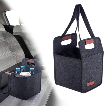 Foldable Drink Carrier Tote Bag with Leak Resistant Compartments, Multi Cup Beverage Organizer with Handle, Insulated Divider for Coffee, Takeout, Car Travel, Picnic, Grocery Transport (2 Cups)