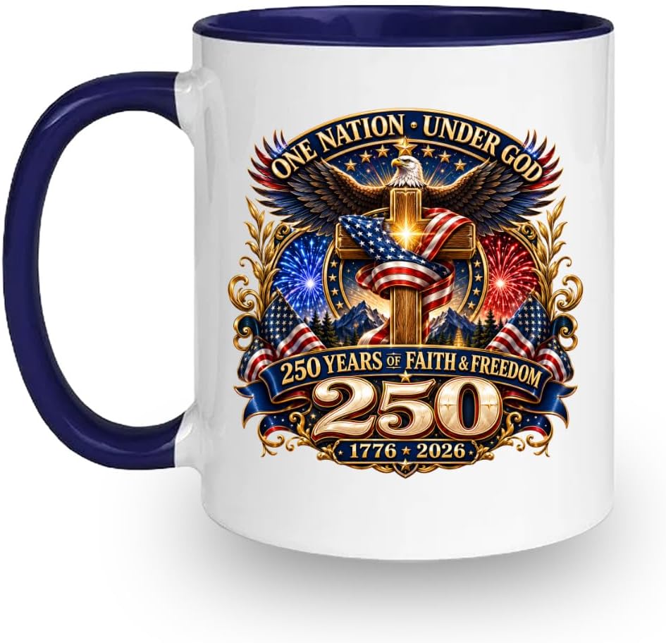 250th Anniversary USA Coffee Mug Patriotic 1776 to 2026 American Ceramic Cup 11 oz 4th of July Independence Day Tea Coffee Gift Men Women