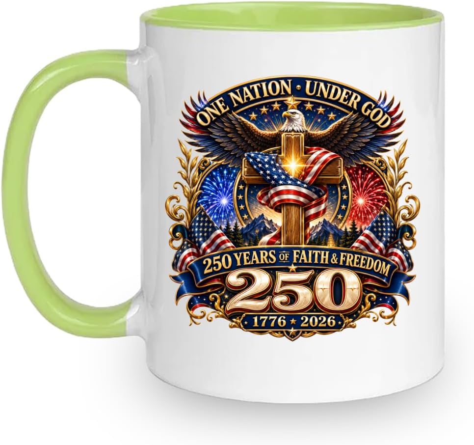 250th Anniversary USA Coffee Mug Patriotic 1776 to 2026 American Ceramic Cup 11 oz 4th of July Independence Day Tea Coffee Gift Men Women