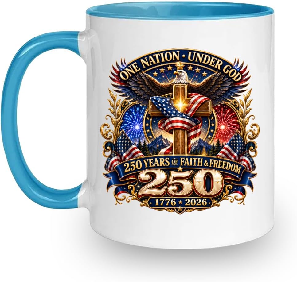 250th Anniversary USA Coffee Mug Patriotic 1776 to 2026 American Ceramic Cup 11 oz 4th of July Independence Day Tea Coffee Gift Men Women