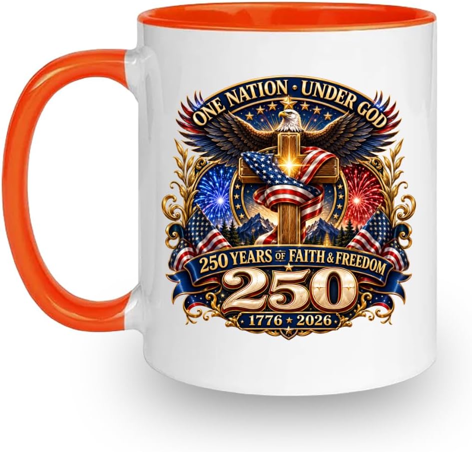 250th Anniversary USA Coffee Mug Patriotic 1776 to 2026 American Ceramic Cup 11 oz 4th of July Independence Day Tea Coffee Gift Men Women