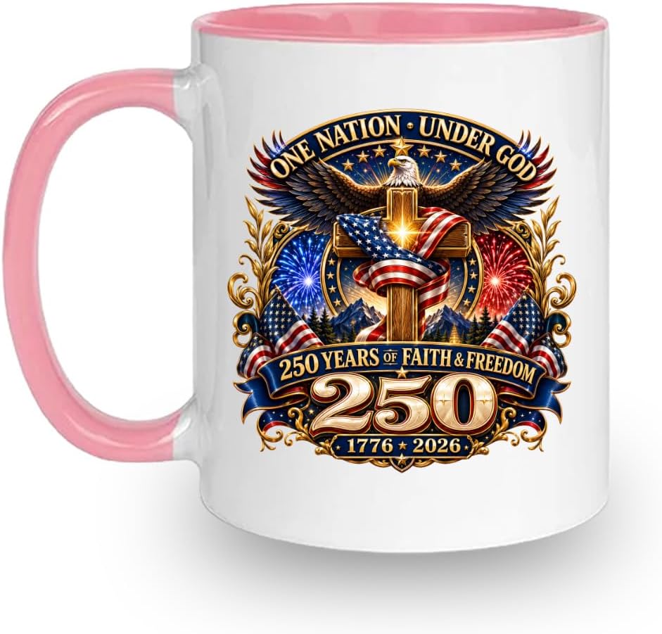 250th Anniversary USA Coffee Mug Patriotic 1776 to 2026 American Ceramic Cup 11 oz 4th of July Independence Day Tea Coffee Gift Men Women