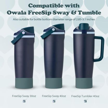 2PCS Silicone Boots for Owala 30oz & 40oz FreeSip Sway Bottles & Tumblers – Non-Slip, Scratch-Resistant, Stability Enhancer for Owala Accessories (Eucalyptus Green) - Colors B