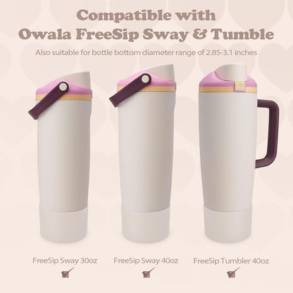2PCS Silicone Boots for Owala 30oz & 40oz FreeSip Sway Bottles & Tumblers – Non-Slip, Scratch-Resistant, Stability Enhancer for Owala Accessories (Eucalyptus Green) - Colors B