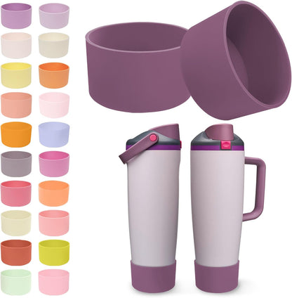2PCS Silicone Boots for Owala 30oz & 40oz FreeSip Sway Bottles & Tumblers – Non-Slip, Scratch-Resistant, Stability Enhancer for Owala Accessories (Eucalyptus Green) - Colors B