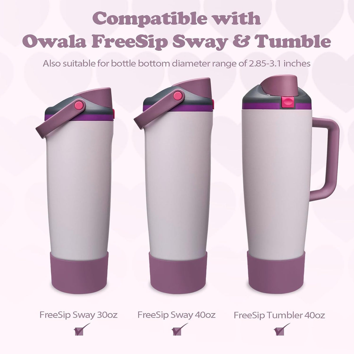 2PCS Silicone Boots for Owala 30oz & 40oz FreeSip Sway Bottles & Tumblers – Non-Slip, Scratch-Resistant, Stability Enhancer for Owala Accessories (Eucalyptus Green) - Colors B