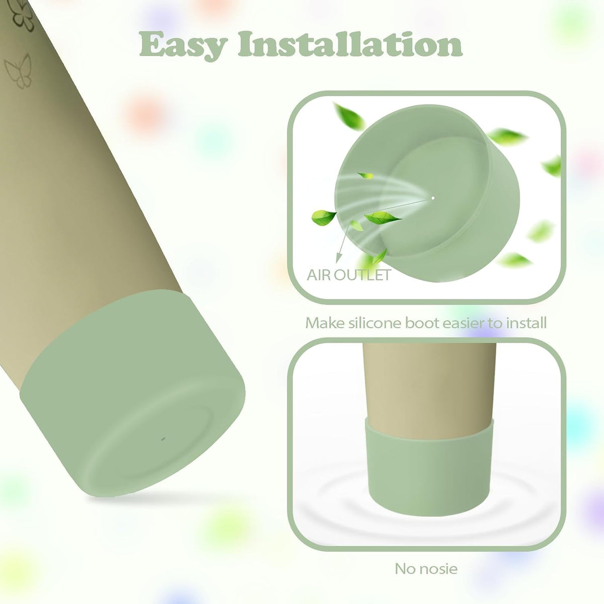 2PCS Silicone Boots for Owala 30oz & 40oz FreeSip Sway Bottles & Tumblers – Non-Slip, Scratch-Resistant, Stability Enhancer for Owala Accessories (Eucalyptus Green) - Colors B