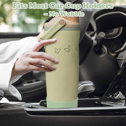 2PCS Silicone Boots for Owala 30oz & 40oz FreeSip Sway Bottles & Tumblers – Non-Slip, Scratch-Resistant, Stability Enhancer for Owala Accessories (Eucalyptus Green) - Colors B