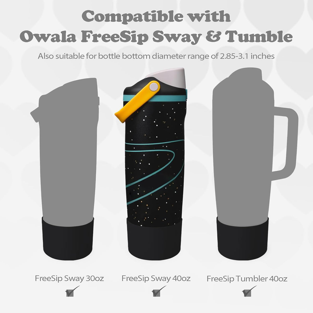 2PCS Silicone Boots for Owala 30oz & 40oz FreeSip Sway Bottles & Tumblers – Non-Slip, Scratch-Resistant, Stability Enhancer for Owala Accessories (Eucalyptus Green) - Colors B