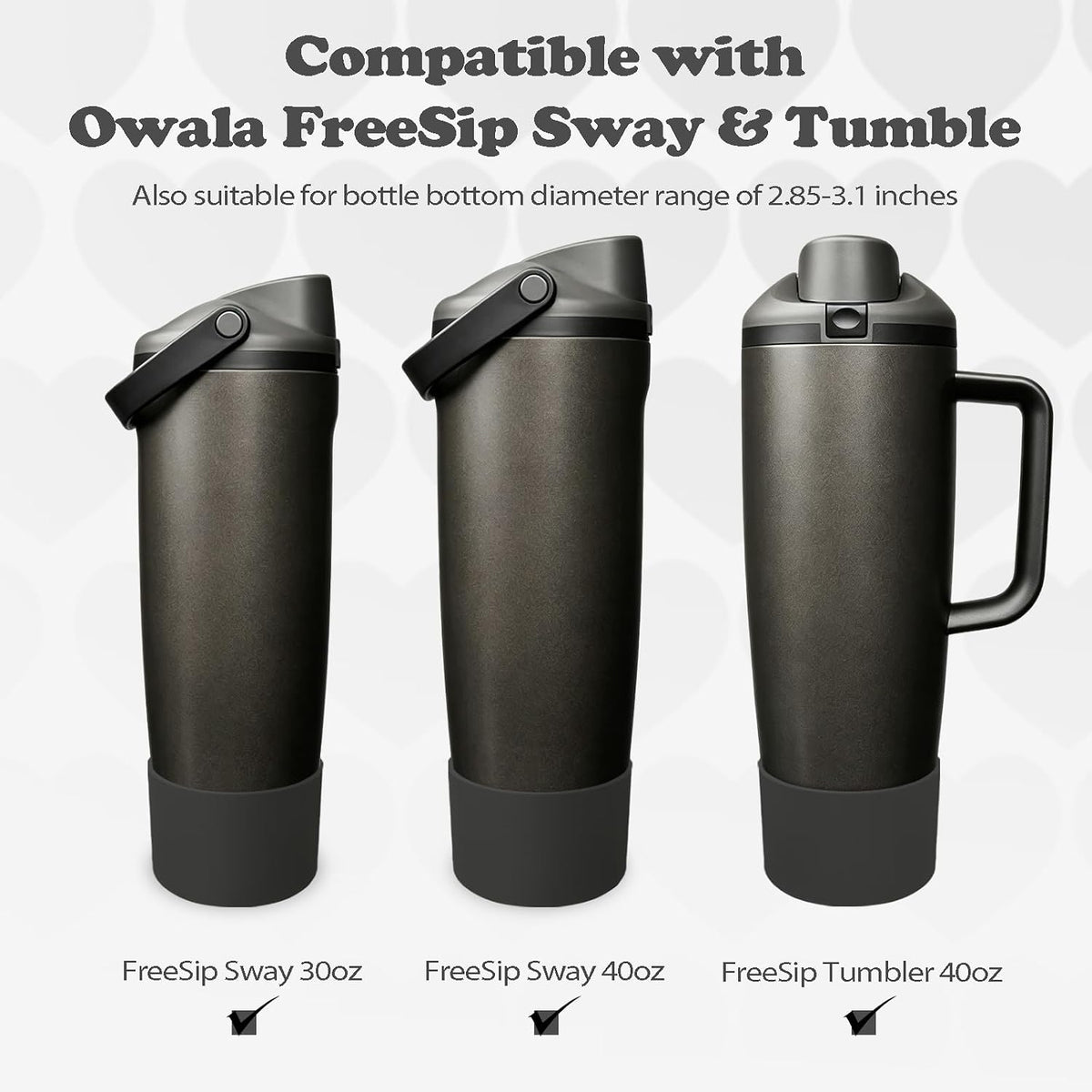 2PCS Silicone Boots for Owala 30oz & 40oz FreeSip Sway Bottles & Tumblers – Non-Slip, Scratch-Resistant, Stability Enhancer for Owala Accessories (Eucalyptus Green) - Colors B