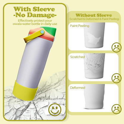 2PCS Silicone Boots for Owala 30oz & 40oz FreeSip Sway Bottles & Tumblers – Non-Slip, Scratch-Resistant, Stability Enhancer for Owala Accessories (Eucalyptus Green) - Colors B