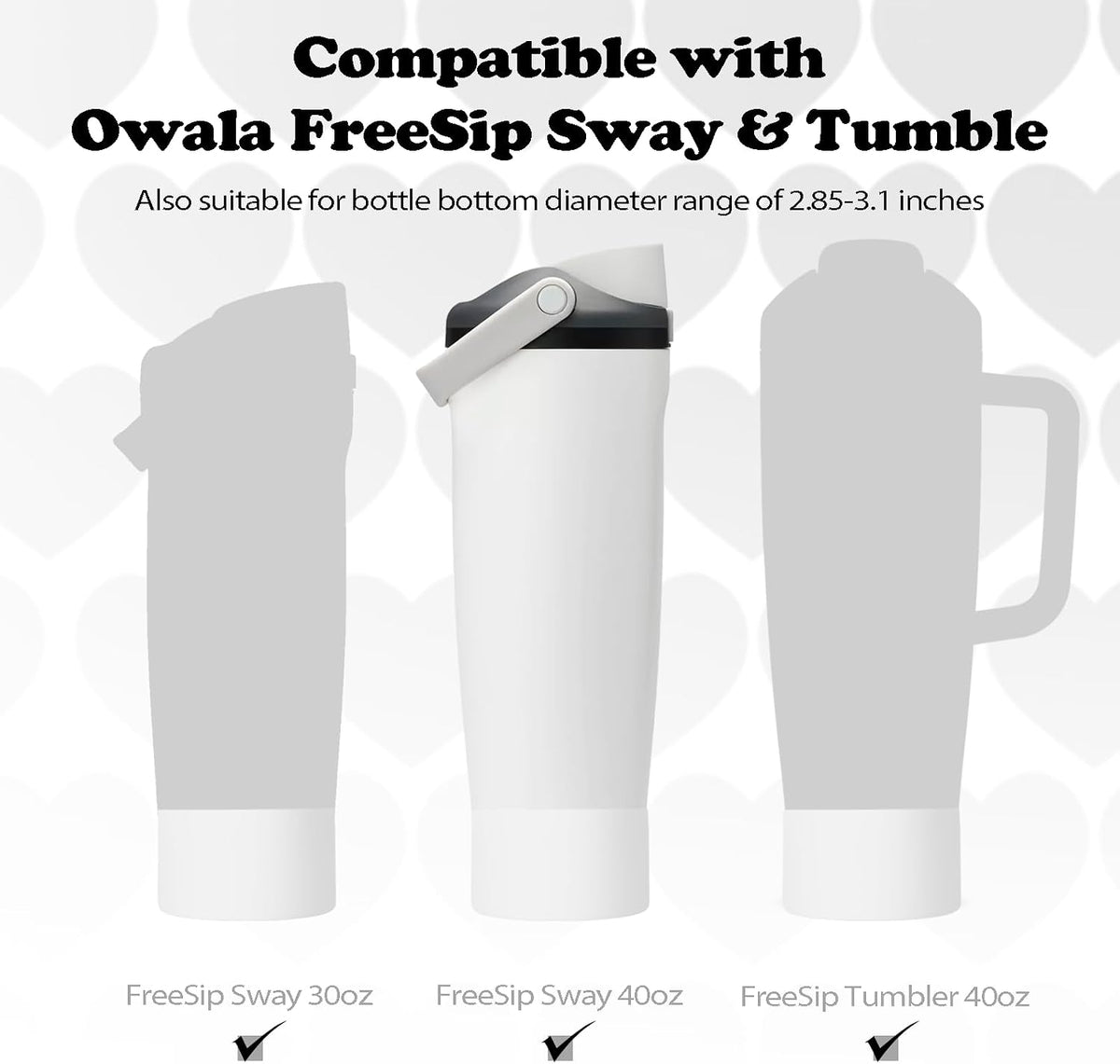 2PCS Silicone Boots for Owala 30oz & 40oz FreeSip Sway Bottles & Tumblers – Non-Slip, Scratch-Resistant, Stability Enhancer for Owala Accessories (Eucalyptus Green) - Colors B