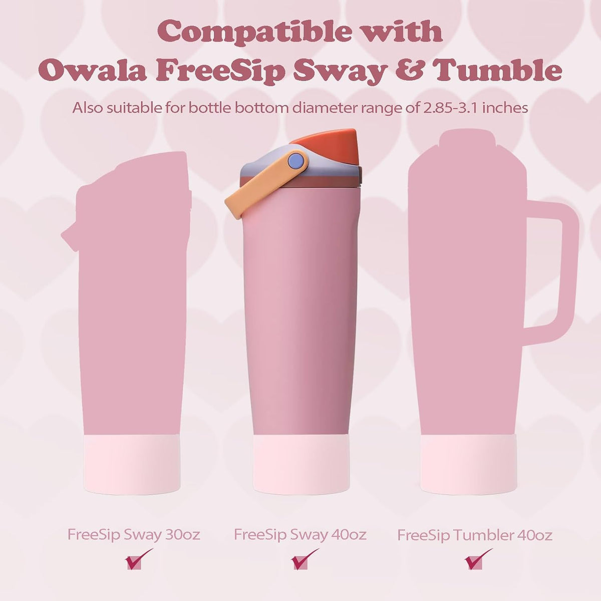 2PCS Silicone Boots for Owala 30oz & 40oz FreeSip Sway Bottles & Tumblers – Non-Slip, Scratch-Resistant, Stability Enhancer for Owala Accessories (Eucalyptus Green) - Colors B