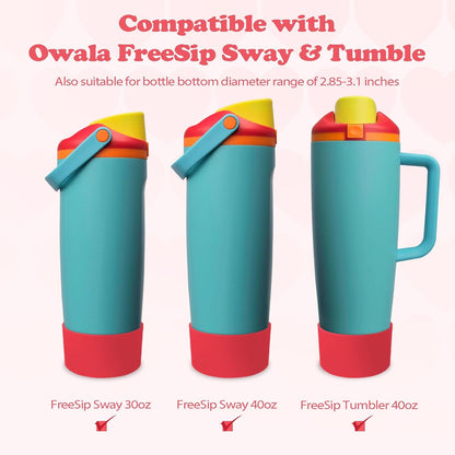 2PCS Silicone Boots for Owala 30oz & 40oz FreeSip Sway Bottles & Tumblers – Non-Slip, Scratch-Resistant, Stability Enhancer for Owala Accessories (Eucalyptus Green) - Colors B