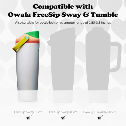 2PCS Silicone Boots for Owala 30oz & 40oz FreeSip Sway Bottles & Tumblers – Non-Slip, Scratch-Resistant, Stability Enhancer for Owala Accessories (Eucalyptus Green) - Colors B