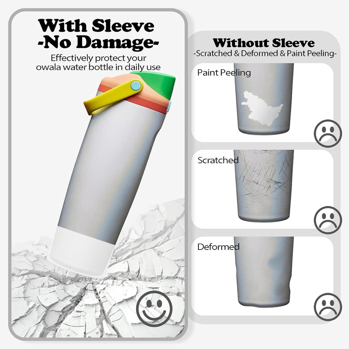 2PCS Silicone Boots for Owala 30oz & 40oz FreeSip Sway Bottles & Tumblers – Non-Slip, Scratch-Resistant, Stability Enhancer for Owala Accessories (Eucalyptus Green) - Colors B