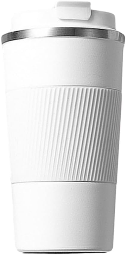 Leak-Proof Stainless Steel Coffee Tumbler - 18oz Insulated Mug with Anti-Slip Grip for Travel & Office (Black)