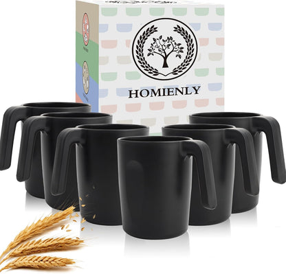 Wheat Straw Cups 12oz Unbreakable & Easy to Clean Cups Reusable Outdoor Drinking Cups for Travel,Camping,Picnic, Refrigerator and Dishwasher Safe Stackable Water Tumblers- White