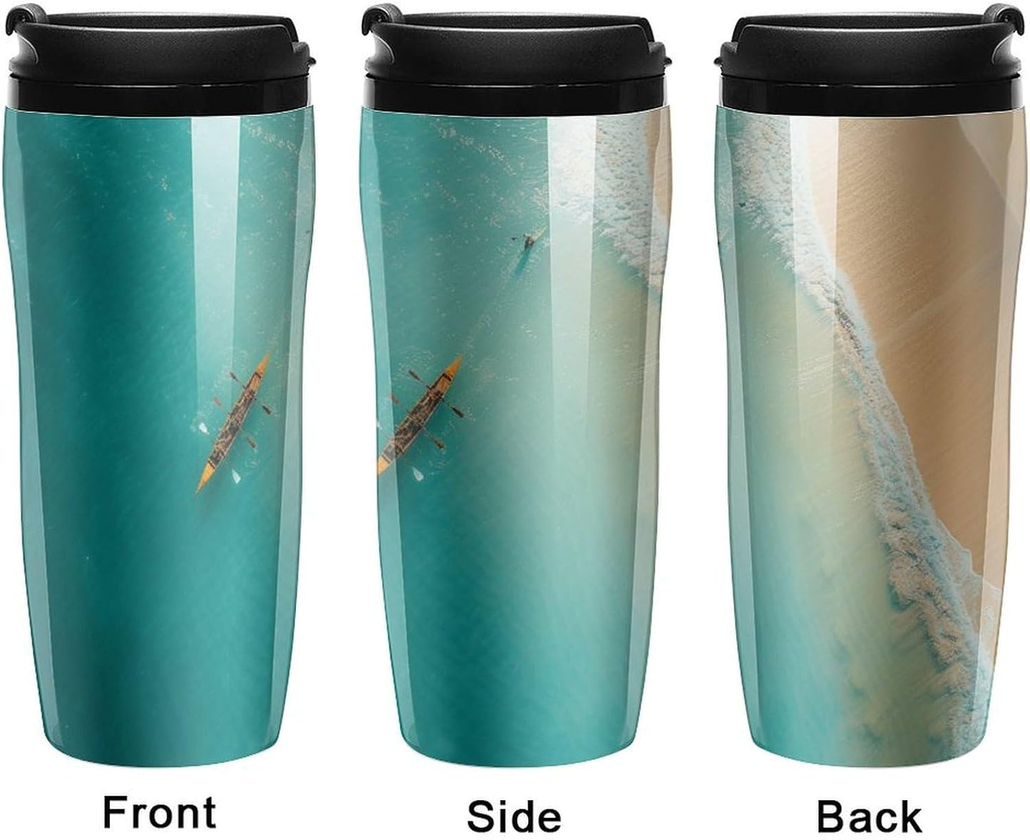 Clear Picture of A Wall with A Window with Flowers And A Bicycle Coffee Mug with Lid Flip Top Double Wall Plastic Coffee Cups Drinks Tumbler 350ml