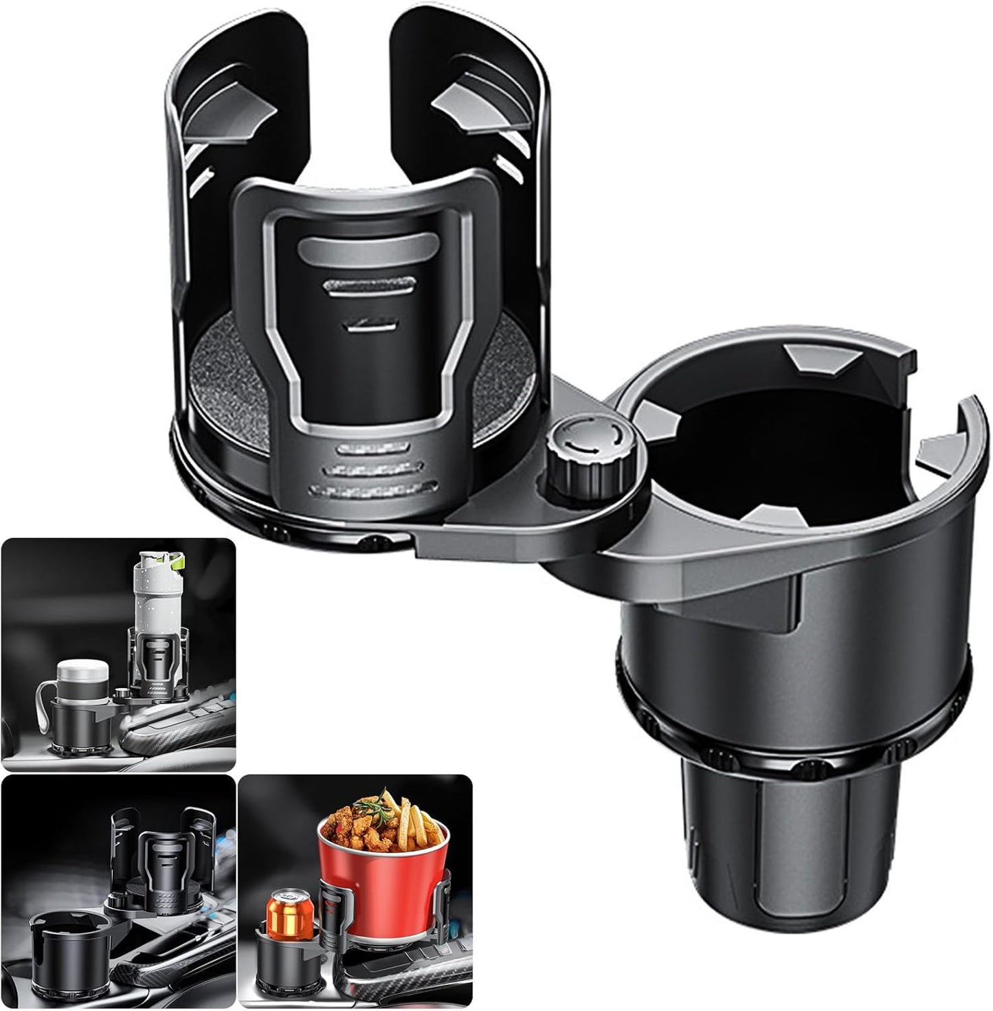 Cup Holder Expander for car 2 in 1 Multifunctional Car Cup Holder Extender Adapter with Adjustable Base Compatible with Hydro Flask,Yeti, Nalgene,32/40 oz Large Bottles Drinks Mugs,Bigcup-Small