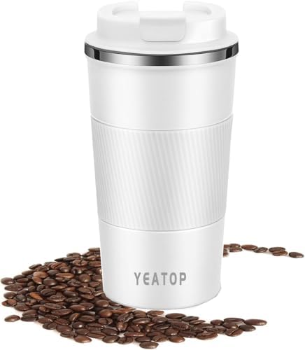 Coffee Mug 16oz - Insulated Travel Coffee Mug Spill Proof, Stainless Steel Vacuum Thermal Coffee Cup with Leakproof Lid Double Wall Coffee Tumbler for Hot/Iced Beverage -Black,510ml