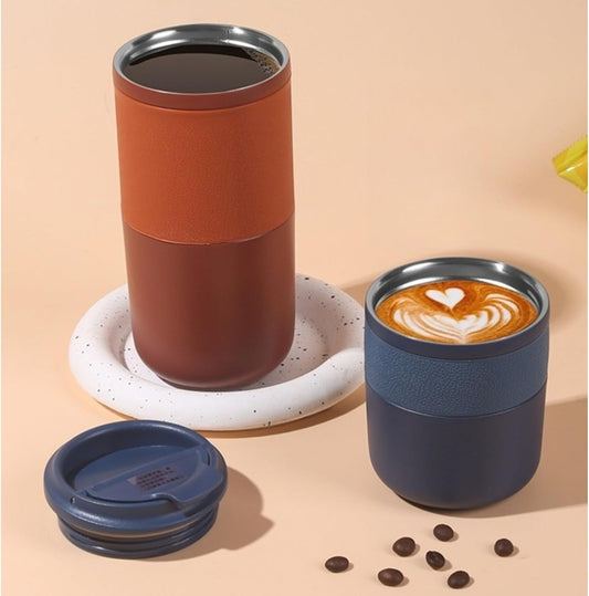 Insulated Travel Mug, Vacuum Double Wall Stainless Steel Coffee Cup with Wide Mouth and Leak Proof Lid, Stainless Steel Tumbler for Office Work Commute, 9.5oz (Green, Small)